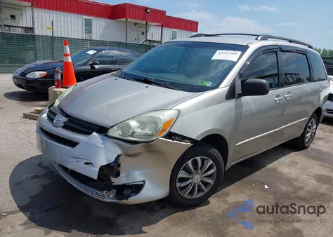 2005 Toyota Sienna Le из США, поврежденный, VIN 5TDZA23C55S283327